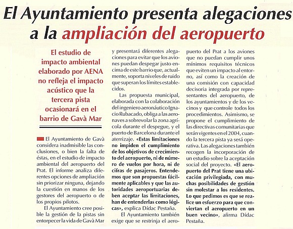 Article publicat al diari EL BRUGUERS l'11 de juny de 2001