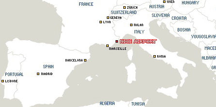 Localització de l'aeroport de Niça