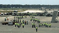 Treballadors d'IBERIA ocupant les pistes de l'aeroport del Prat