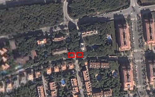 Localització del problema 2: Pilons a les cantonades entre els carrers Cunit i Garraf