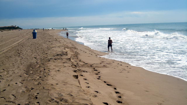 Imagen de la playa de Gav Mar (entre Central Mar y Pine Beach) retrocedida (19 de Septiembre de 2009)