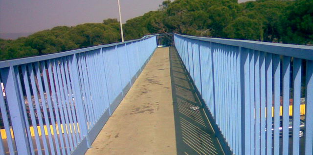 Imatge del pont de la Pava de Gavà Mar (21 de Febrer de 2009)