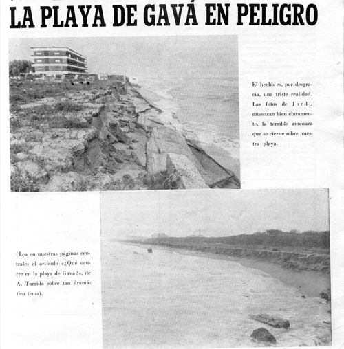 Regresión del litoral de Gavà Mar (Mayo de 1971)