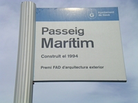 Cartell situat en el segon tram del passeig marítim