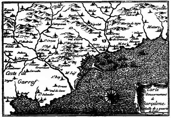 En la part inferior esquerra: el  golf de Castelldefels (actualment terra ferma)