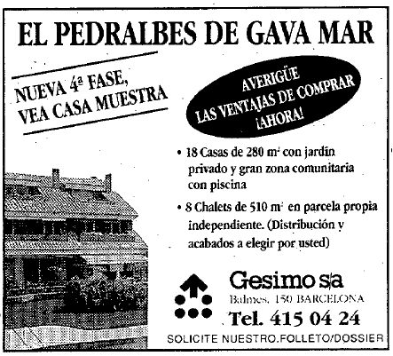 Anunci del Sper Gavà Marítim publicat al diari La Vanguardia el 6 de Juny de 1993