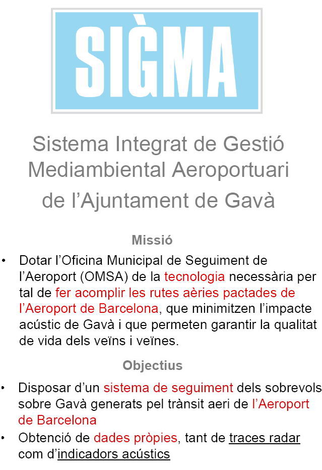 Informaci oferta a la premsa sobre el sistema SIGMA de control de l'aeroport de Barcelona-El Prat per part de l'Ajuntament de Gav (part 1 de 6)